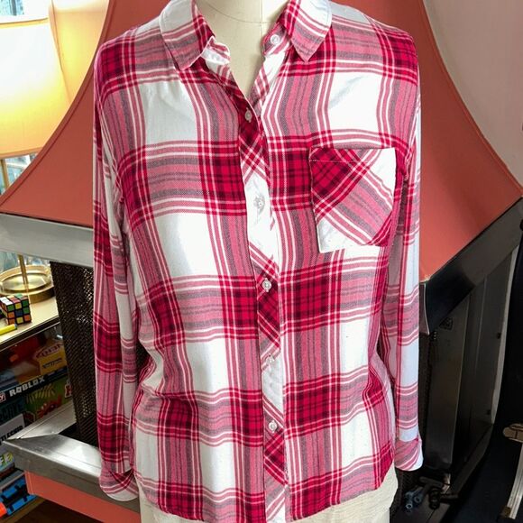 Rails ‘Hunter’ Plaid Shirt 👚 in Raspberry & White SOFT Pocket. - Picture 1 of 17